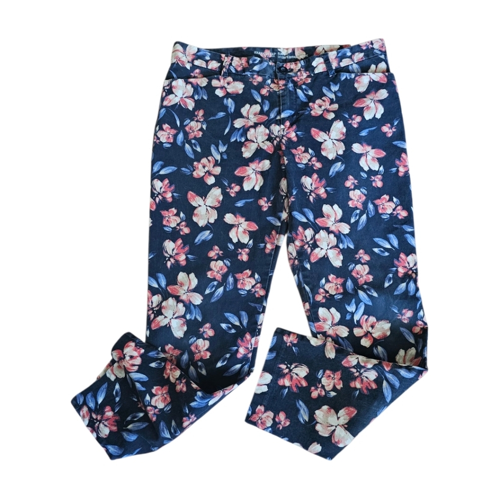 Khakis By Gap Slim City Floral Print Pants Size 10